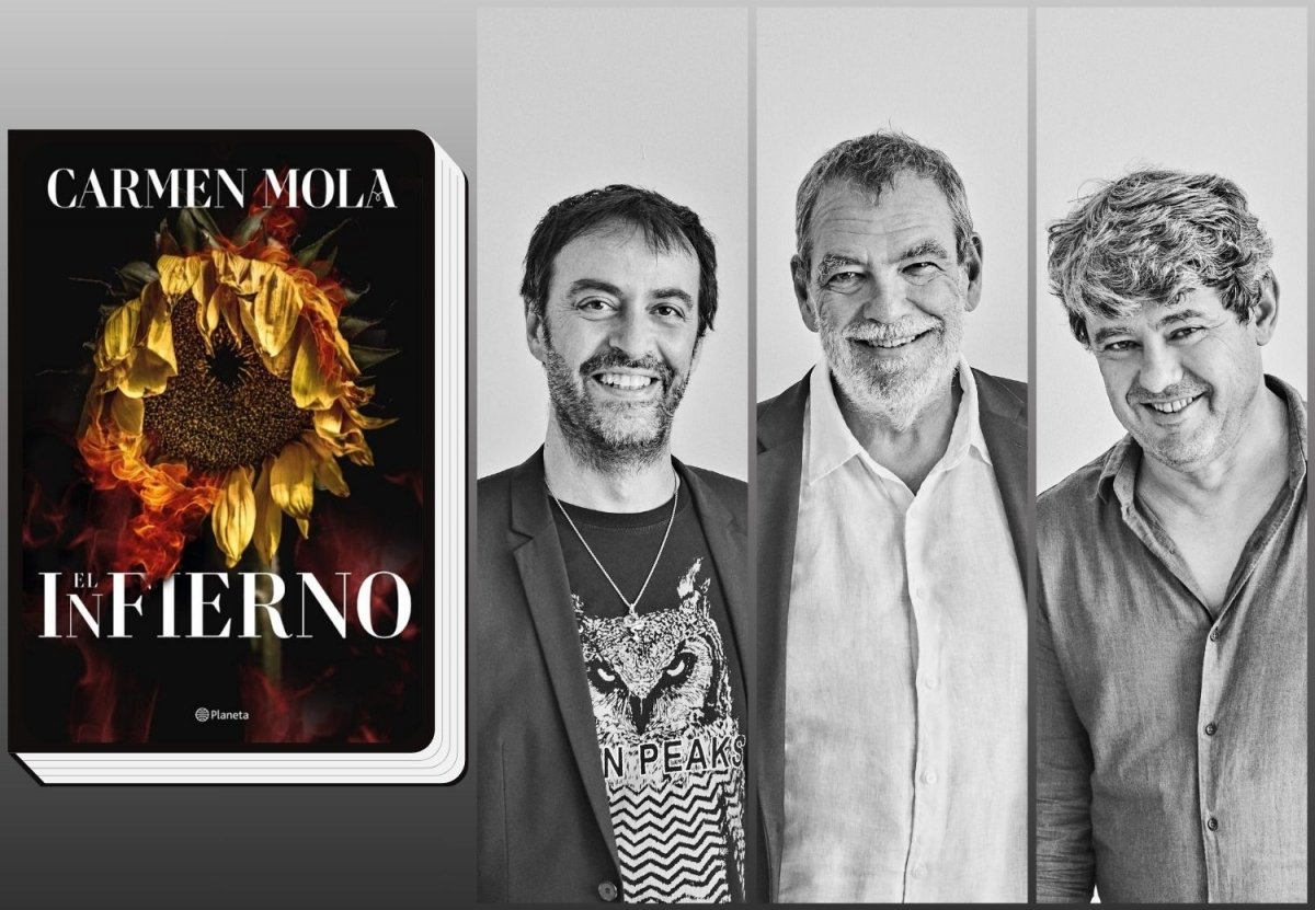 El trio que forma Carmen Mola y su libro El Infierno