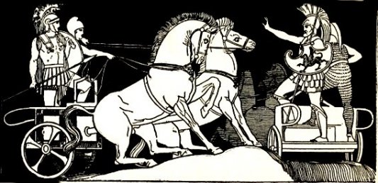 Ilustración tradicional de la Ilíada en una de sus primeras traducciones al inglés