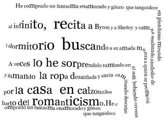 Poema visual de un poema de Alfredo Álamo.