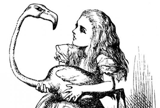 Detalle de una de las primeras ilustraciones de Alicia en el País de las Maravillas.