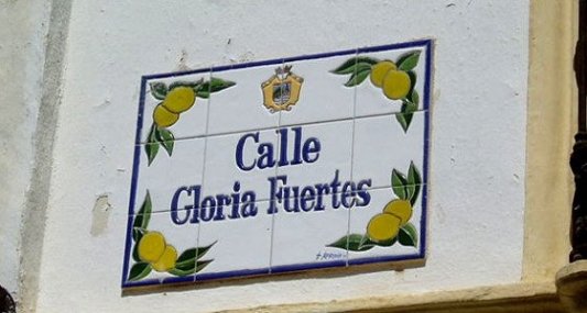 Calle dedicada a Gloria Fuertes en Estepona.