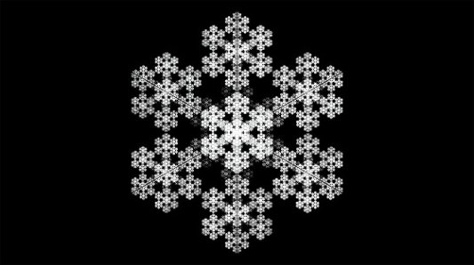 Copo de nieve con estructura fractal.
