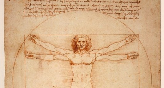 Detalle de el Hombre de Vitruvio, de Da Vinci.